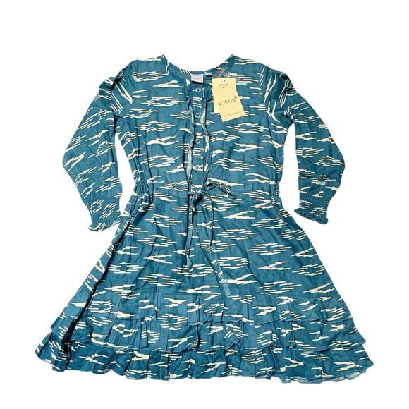 NWT Yo Baby Teal Graphic Print Dress Size 5 - Picture 1 of 8